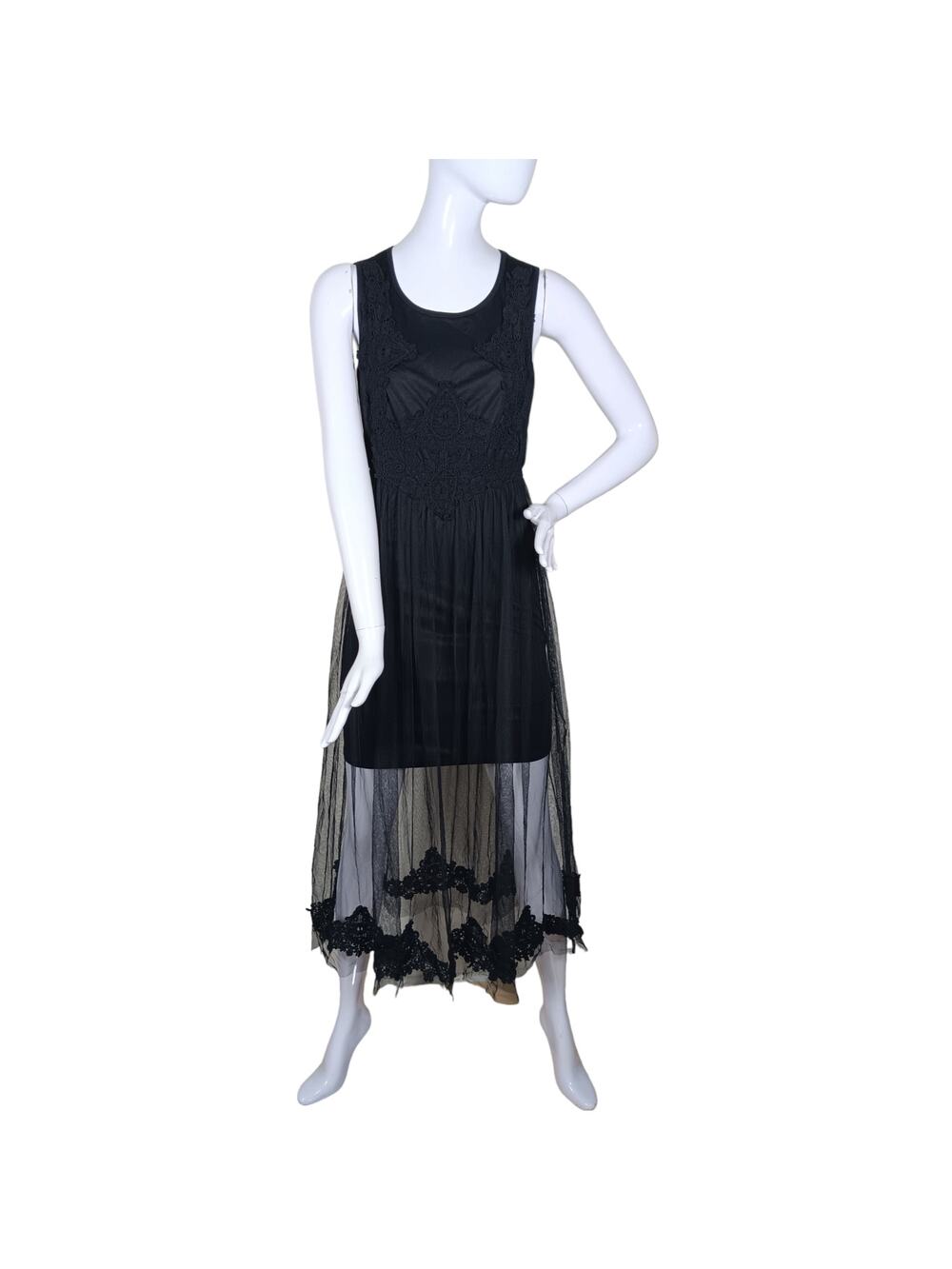 Wednesday Style azel hazel hazel hazel haze Dress Size Small Black Sheer Skirt